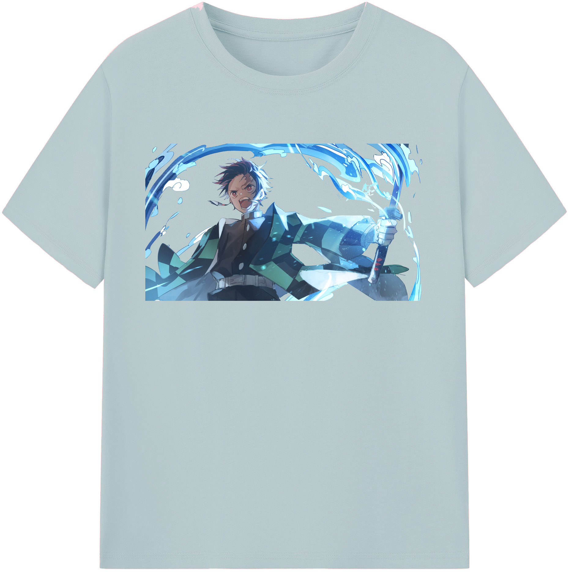 （画像用） 鬼滅の刃 竈門 炭治郎／かまど たんじろう Kamado Tanjirou 綿100％半袖Tシャツ（フロントプリント）